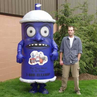 Man dressed as an aerosol spray can